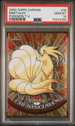 2000 Pokemon TCG Ninetales Topps Chrome Pokemon T.V. #38 PSA 10 - Image 1
