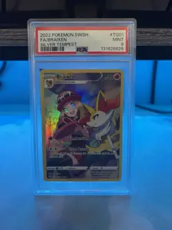 Pokemon Braixen TCG Full Art Silver Tempest Card TG01/TG30- PSA 9 Mint - Image 1