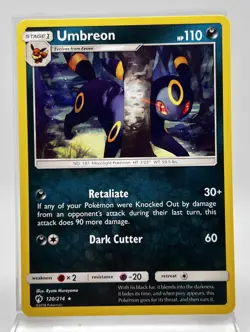 Umbreon 120/214 Rare Non-Holo Pokemon Card 2018 Lost Thunder LP - Image 1
