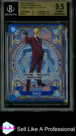SANJI ALT ART SP 2025 ONE PIECE CARD GAME A FIST OF DIVINE SPEED OP06119 BGS 9.5 - Image 1