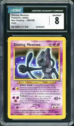 CGC 8 Shining Mewtwo 2002 Neo Destiny 109/105 Holo Pokemon Card NM/MINT psa - Image 1