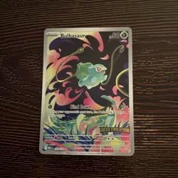 Bulbasaur 133/132 Mega Evolutions Stamped Promo Illustration Rare Pokemon Card - Image 1