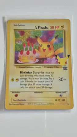 Birthday Pikachu 24/108 Holo Pokemon Celebrations 25th Anniversary Card - Image 1