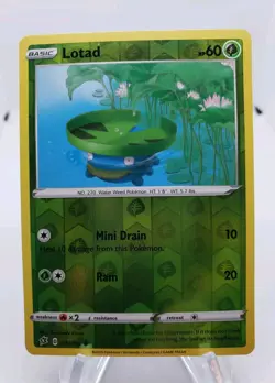 LOTAD Reverse Holo Rebel Clash 007/192 Pokemon Card NM - Image 1
