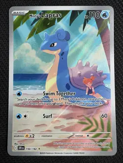 Misty's Lapras 194/182 DRI Illustration Rare IR Destined Rivals Pokemon Card NM - Image 1