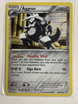 Aggron 80/124 - Black & White Dragons Exhaulted Holo Rare Pokemon Card - Image 1