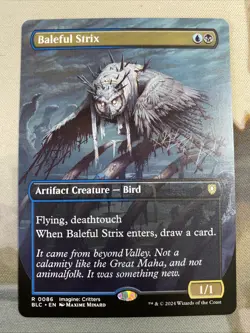 Baleful Strix (Borderless) - Commander: Bloomburrow (BLC) NM - Image 1