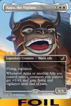1x - Appa, the Vigilant - FOIL BORDERLESS #62 - Avatar: Eternal - NM MTG - Image 1