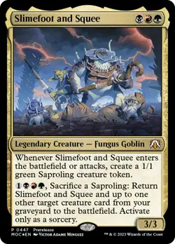Slimefoot and Squee [March of the Machine Commander Prerelease Promos] Lightly P - Image 1