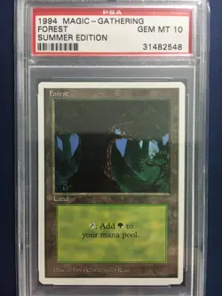 PSA 10 Gem Mint MTG Summer Edition Forest Magic The Gathering Graded Edgar - Image 1