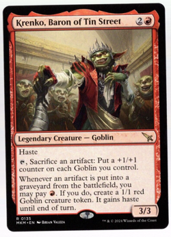 Krenko, Baron of Tin Street 0135 Non Foil Rare Murders at Karlov Manor MTG NM - Image 1