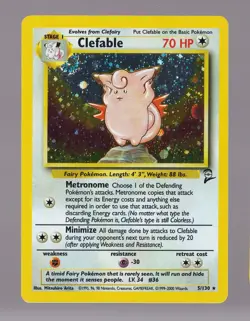 Clefable 005/130 Base Set 2 Holo Pokemon TCG WOTC Vintage LP - MP - Image 1
