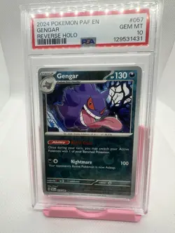 2024 POKEMON PAF EN-PALDEAN FATES REVERSE HOLO #057 GENGAR PSA 10 - Image 1