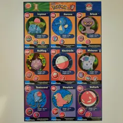 POKEMON 1st Movie 1999 Full Uncut Sheet SET #14 Master Trainer x Burger King CCG - Image 2