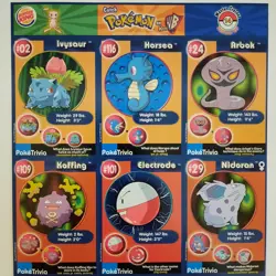 POKEMON 1st Movie 1999 Full Uncut Sheet SET #14 Master Trainer x Burger King CCG - Image 3