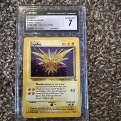 Pokemon TCG Zapdos Fossil 15/62 Holo Rare 1999-2000 Cosmos CGC 7 NEAR MINT - Image 1