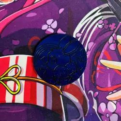 Pokemon Prismatic Evolutions Tin JUMBO Glitter Eevee Coin Blue - Image 1