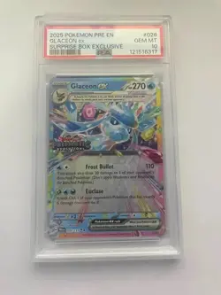 Pokemon Pokemon TCG Glaceon ex Prismatic Evolutions Stamped 026/131 PSA 10 - Image 1