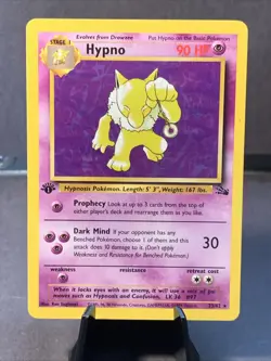 Pokemon TCG Hypno 1st Edition Fossil Set #23/62 Non Holo Rare 1999 VTG WOTC - Image 1