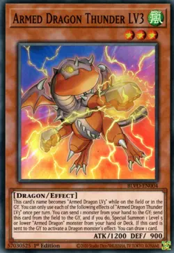 Armed Dragon Thunder LV3 - BLVO-EN004 - Super Rare - 1st Edition - Lightly Playe - Image 1