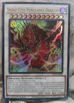 Yugioh! 1x Snake-Eyes Vengeance Dragon ALIN-EN040 Ultra Rare 1st Ed - Image 1