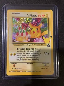 Pokemon Celebrations Birthday Pikachu #24 Classic Holo Card - Image 1