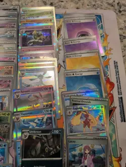 Lot Of 294 Pokemon Cards from Prismatic Evolution, Holo, Reverse Holos, Bulk - Image 3