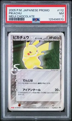 PSA 7 Pikachu 112/PCG-P Meiji Chocolate Promo Japanese Pokemon Card US Seller - Image 1