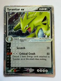 Pokemon TCG Tyranitar EX 17/17 Pop Series 1 Ultra Rare Holo Card Excellent - Image 1