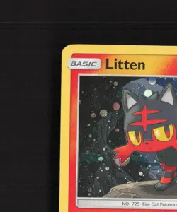 Litten 24/149 Sun & Moon Cosmos Holo Rare Pokemon Card LP - Image 3