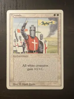 MTG Crusade Revised Edition Regular Rare - BANNED card Moderate Play - Image 1