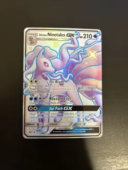 Alolan Ninetales GX SV53/SV94 Hidden Fates: Shiny Vault Holo Pokemon Card NM - Image 1
