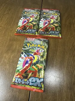 *LOT OF 3* Pokemon Scarlet ex TCG Japan Booster Pack Set Card Sealed Cards sv1S - Image 1