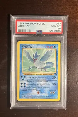 PSA 10 Articuno 17/62 Fossil 1999 Pokemon Card LOW POP - Image 1