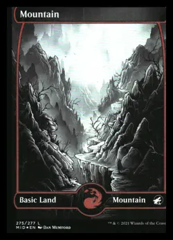 Mountain (275) (foil) Innistrad: Midnight Hunt NM+ *Mythic Relics* - Image 1