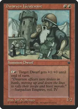 Dwarven Lieutenant - Fallen Empires (FEM) - MTG Rare English Non Foil - Image 1