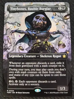 MTG Foundations Tinybones, Bauble Burglar Borderless Legendary M/NM Pack Fresh - Image 1