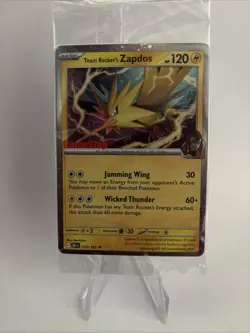 Team Rocket's Zapdos (Destined Rivals) [Gamestop Promo, Sealed] IN HAND - Image 1