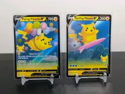 Pokemon TCG: Flying Pikachu V 006 + Surfing Pikachu V 008 - Celebrations - NM - Image 1