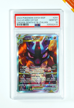 Pokemon PSA 10 Lucario Vastro #291 Full Art Zenit Regale ETB Promo 2021 Italiano - Image 1