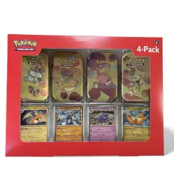 Pokemon TCG 151 Mini Tins 4 Pack + 4 Promos Sealed NIB Sams Club Exclusive NEW - Image 1