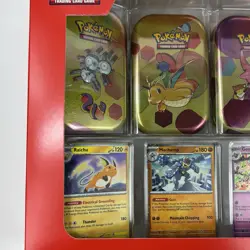 Pokemon TCG 151 Mini Tins 4 Pack + 4 Promos Sealed NIB Sams Club Exclusive NEW - Image 2