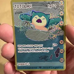 Snorlax Totolax Bootlegmons Shiny Pokemon Fan Art Textured Holo - Image 3
