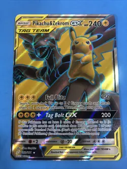 2019 Pokemon Sun & Moon Pikachu & Zekrom GX 162/181 Holo NM/LP - Image 4
