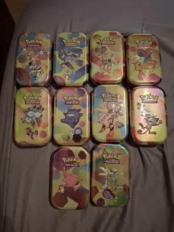 Pokemon 151 Mini Tin Full Art Set of 10 Tins New Factory Sealed - Image 1