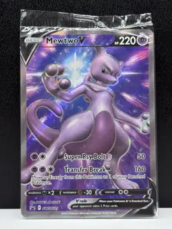 SEALED Mewtwo V SWSH229 Black Star Promo Full Art Holo Pokemon GO TCG 2022 NM - Image 1