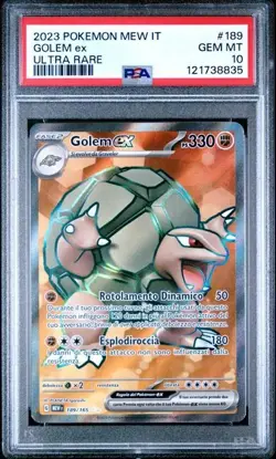 Pokemon PSA 10 Golem Ex #189 Full Art MEW IT Ultra Rare 2023 Italiano - Image 2