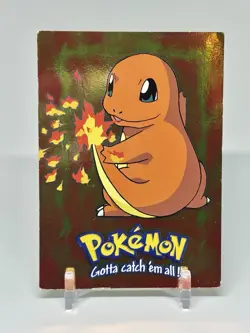 1999 Topps Pokemon Charmander E4 of 12 Blue Logo Holofoil - LP - Image 1