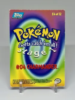 1999 Topps Pokemon Charmander E4 of 12 Blue Logo Holofoil - LP - Image 2