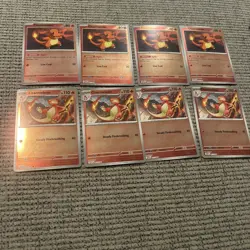 Lot of 8 Pokemon MEG Phantasmal Flames Reverse Holo 4x charmander-4x charmeleon - Image 1